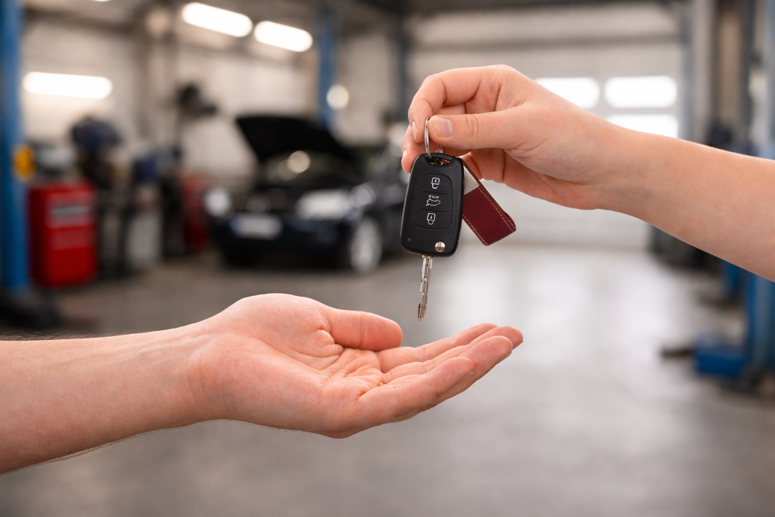 Schlüsselservice in der Werkstatt