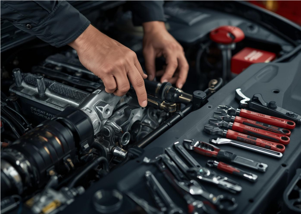 Motorservice und Kontrolle